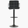Spruce Black Faux Leather Breakfast Stool With Arms -Furniture Specialty Store spruce black 1