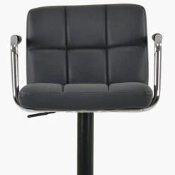 Spruce Dark Grey Faux Leather Kitchen Stool With Arms -Furniture Specialty Store spruce dark grey 4