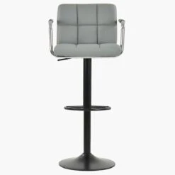 Spruce Grey Faux Leather Breakfast Stool With Arms -Furniture Specialty Store spruce grey 3