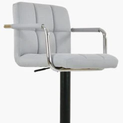 Spruce Grey Fabric Barstool With Arms -Furniture Specialty Store spruce light grey fabric 4