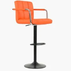 Spruce Orange Faux Leather Bar Stool With Arms -Furniture Specialty Store spruce orange 1