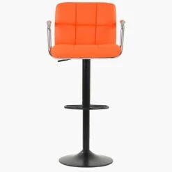 Spruce Orange Faux Leather Bar Stool With Arms -Furniture Specialty Store spruce orange 2