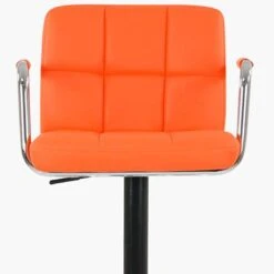 Spruce Orange Faux Leather Bar Stool With Arms -Furniture Specialty Store spruce orange 4