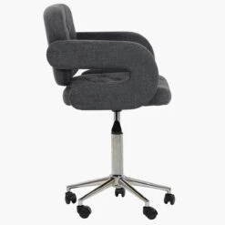 Stanford Dark Grey Fabric Small Swivel Desk Chair -Furniture Specialty Store stanford charcoal 1 1