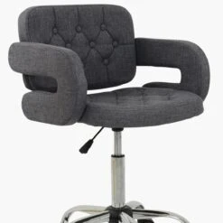 Stanford Dark Grey Fabric Small Swivel Desk Chair -Furniture Specialty Store stanford charcoal 4 1