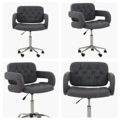 Stanford Dark Grey Fabric Small Swivel Desk Chair