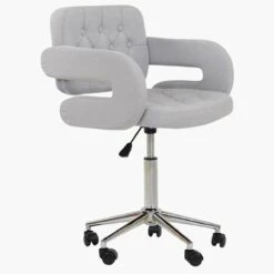 Stanford Grey Fabric Small Swivel Desk Chair