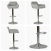 Swallow Stone Grey Boucle Brushed Steel Swivel Bar Stool With Arms -Furniture Specialty Store swallow stone 4