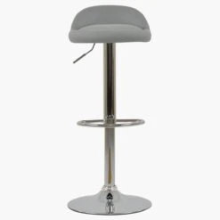 Tempo Grey Faux Leather Chrome Base Kitchen Stool