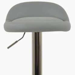 Tempo Grey Faux Leather Chrome Base Kitchen Stool -Furniture Specialty Store tempo grey 4