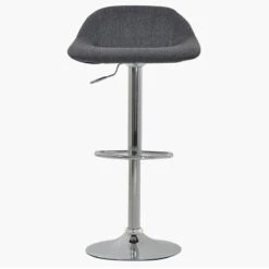 Texas Grey Fabric Chrome Base Barstool -Furniture Specialty Store texas bar stool charcoal fabric 1