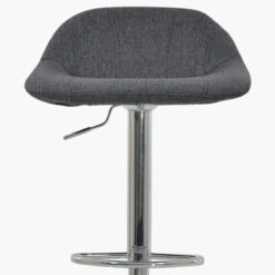 Texas Grey Fabric Chrome Base Barstool -Furniture Specialty Store texas bar stool charcoal fabric 4