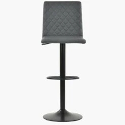 Titan Dark Grey Faux Leather Black Base Kitchen Stool
