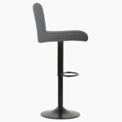Tokyo Grey Fabric Black Base Kitchen Stool -Furniture Specialty Store tokyo charcoal 1