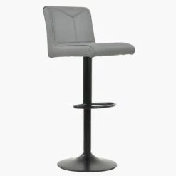 Tokyo Grey Faux Leather Black Base Barstool -Furniture Specialty Store tokyo grey pu 2
