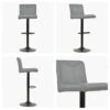 Tokyo Grey Faux Leather Black Base Barstool -Furniture Specialty Store tokyo grey pu white