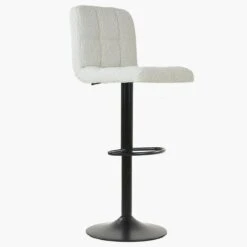 Troy Cream Boucle Black Base Bar Stool -Furniture Specialty Store troy cream boucle 2