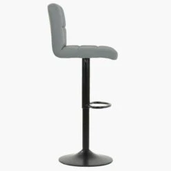 Troy Grey Faux Leather Black Base Barstool -Furniture Specialty Store troy grey 2