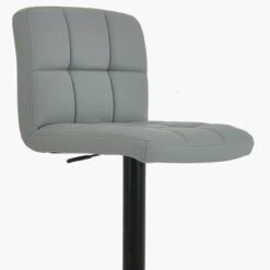 Troy Grey Faux Leather Black Base Barstool -Furniture Specialty Store troy grey 4