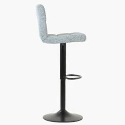 Troy Grey Boucle Black Base Bar Stool -Furniture Specialty Store troy grey boucle 1