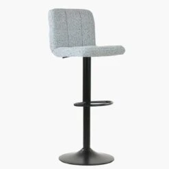Troy Grey Boucle Black Base Bar Stool -Furniture Specialty Store troy grey boucle 2