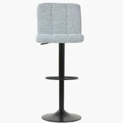 Troy Grey Boucle Black Base Bar Stool -Furniture Specialty Store troy grey boucle 3