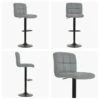 Troy Grey Faux Leather Black Base Barstool -Furniture Specialty Store troy grey white