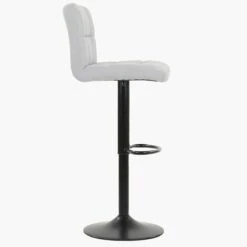 Troy Grey Fabric Black Base Kitchen Stool -Furniture Specialty Store troy light grey fab 2