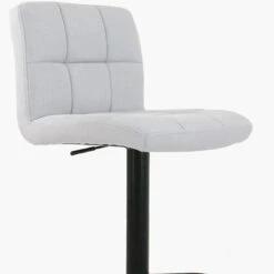 Troy Grey Fabric Black Base Kitchen Stool -Furniture Specialty Store troy light grey fab 4