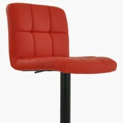 Troy Red Faux Leather Black Base Bar Stool -Furniture Specialty Store troy red 4