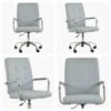 Vaughan Grey Faux Leather Swivel Home Office Chair -Furniture Specialty Store vaugahn grey pu white