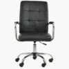 Vaughan Black Leather Swivel Home Office Chair -Furniture Specialty Store vaughan black 1 1