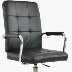 Vaughan Black Leather Swivel Home Office Chair -Furniture Specialty Store vaughan black 4