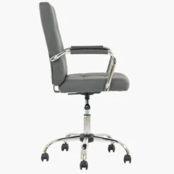 Vaughan Dark Grey Faux Leather Swivel Home Office Chair