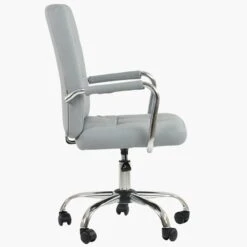 Vaughan Grey Faux Leather Swivel Home Office Chair -Furniture Specialty Store vaughan light grey pu 3