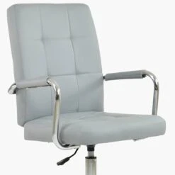 Vaughan Grey Faux Leather Swivel Home Office Chair -Furniture Specialty Store vaughan light grey pu 4