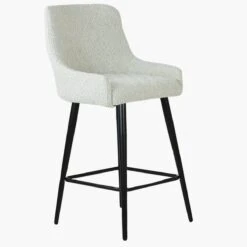 Vault Cream Boucle Black Leg Breakfast Stool -Furniture Specialty Store vault cream black leg 1