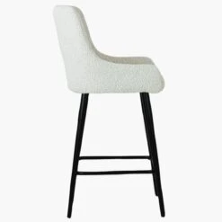 Vault Cream Boucle Black Leg Breakfast Stool -Furniture Specialty Store vault cream black leg 3