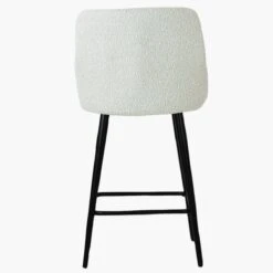 Vault Cream Boucle Black Leg Breakfast Stool -Furniture Specialty Store vault cream black leg 4