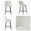 Vault Cream Boucle Black Leg Breakfast Stool -Furniture Specialty Store vault cream black leg 5