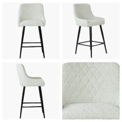 Vault Cream Boucle Black Leg Breakfast Stool