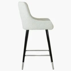 Vault Cream Boucle Black Silver Leg Breakfast Stool -Furniture Specialty Store vault cream boucle silver tip 3