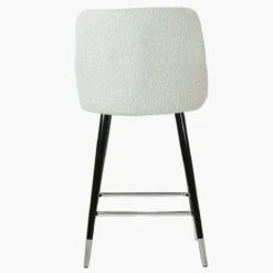 Vault Cream Boucle Black Silver Leg Breakfast Stool -Furniture Specialty Store vault cream boucle silver tip 4