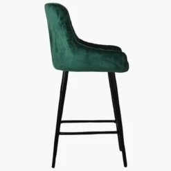 Vault Green Velvet Black Leg Bar Stool -Furniture Specialty Store vault green velvet black leg 3