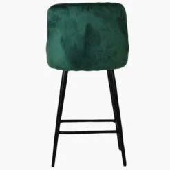 Vault Green Velvet Black Leg Bar Stool -Furniture Specialty Store vault green velvet black leg 4