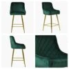 Vault Green Velvet Gold Leg Barstool -Furniture Specialty Store vault green velvet gold leg 5