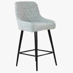 Vault Grey Boucle Black Leg Breakfast Stool -Furniture Specialty Store vault grey boucle black leg 1