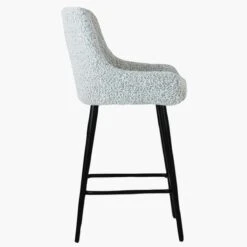 Vault Grey Boucle Black Leg Breakfast Stool -Furniture Specialty Store vault grey boucle black leg 3