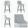 Vault Grey Boucle Black Leg Breakfast Stool -Furniture Specialty Store vault grey boucle black leg 5