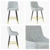 Vault Grey Boucle Black Silver Leg Breakfast Stool -Furniture Specialty Store vault grey boucle gold tip 5 1